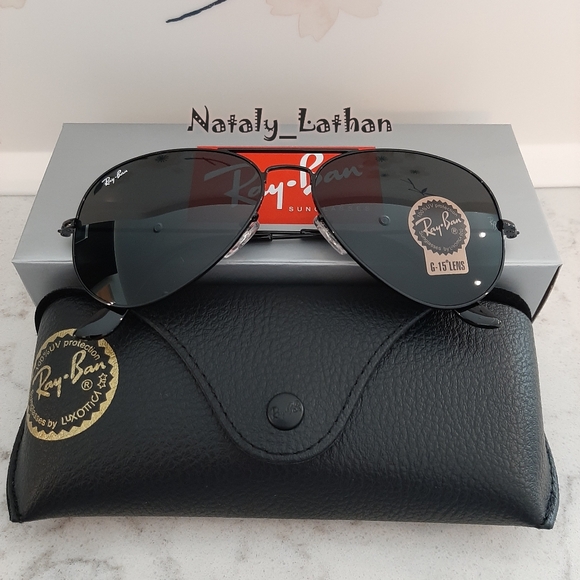 RayBan (Store Display) Aviator All Black RB3025 Classic - Picture 6 of 11
